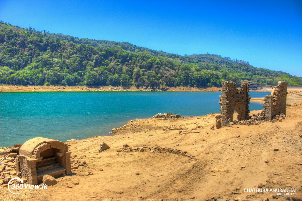 Ruins of Budu Madura Emerged in dry season Kotmale in 2016