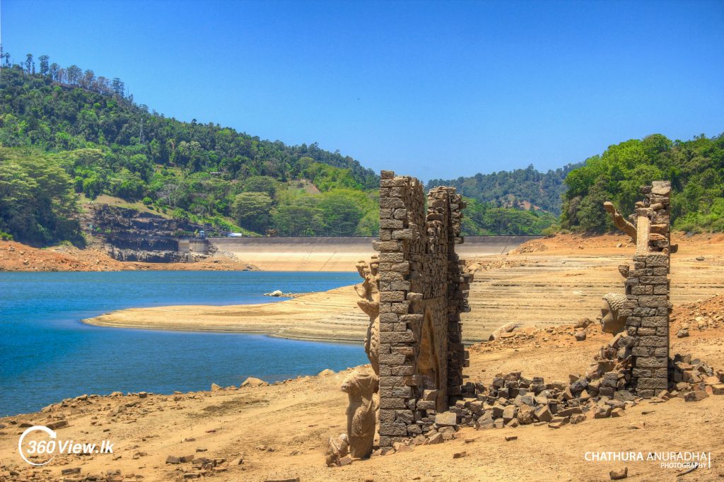 Ruins of Temple , Emerged in dry season Kotmale in 2016