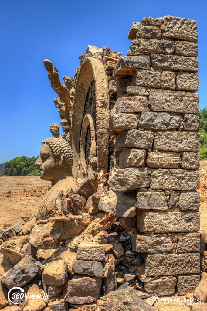 Buddha Statues Emerged in dry season Kotmale in 2016